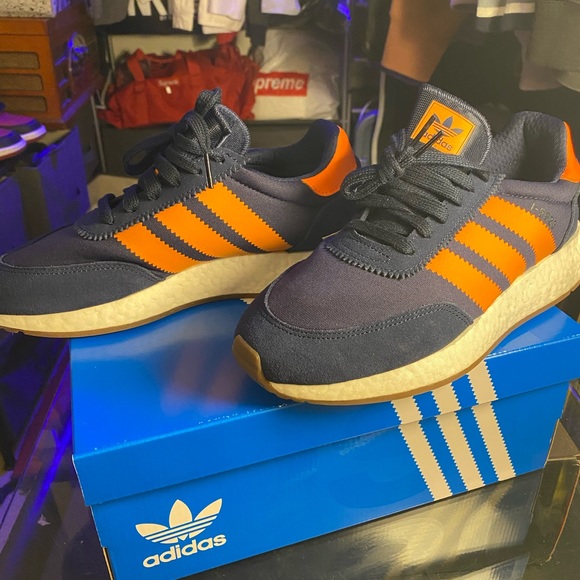 🆕 Adidas I-5923 Navy/Orange - Size: Mens 8 - Picture 6 of 8